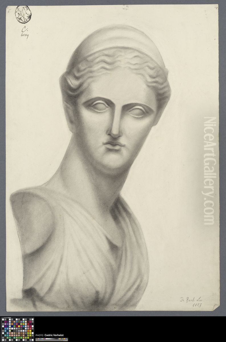 bust of Diana Oil Painting by Leo De Buck