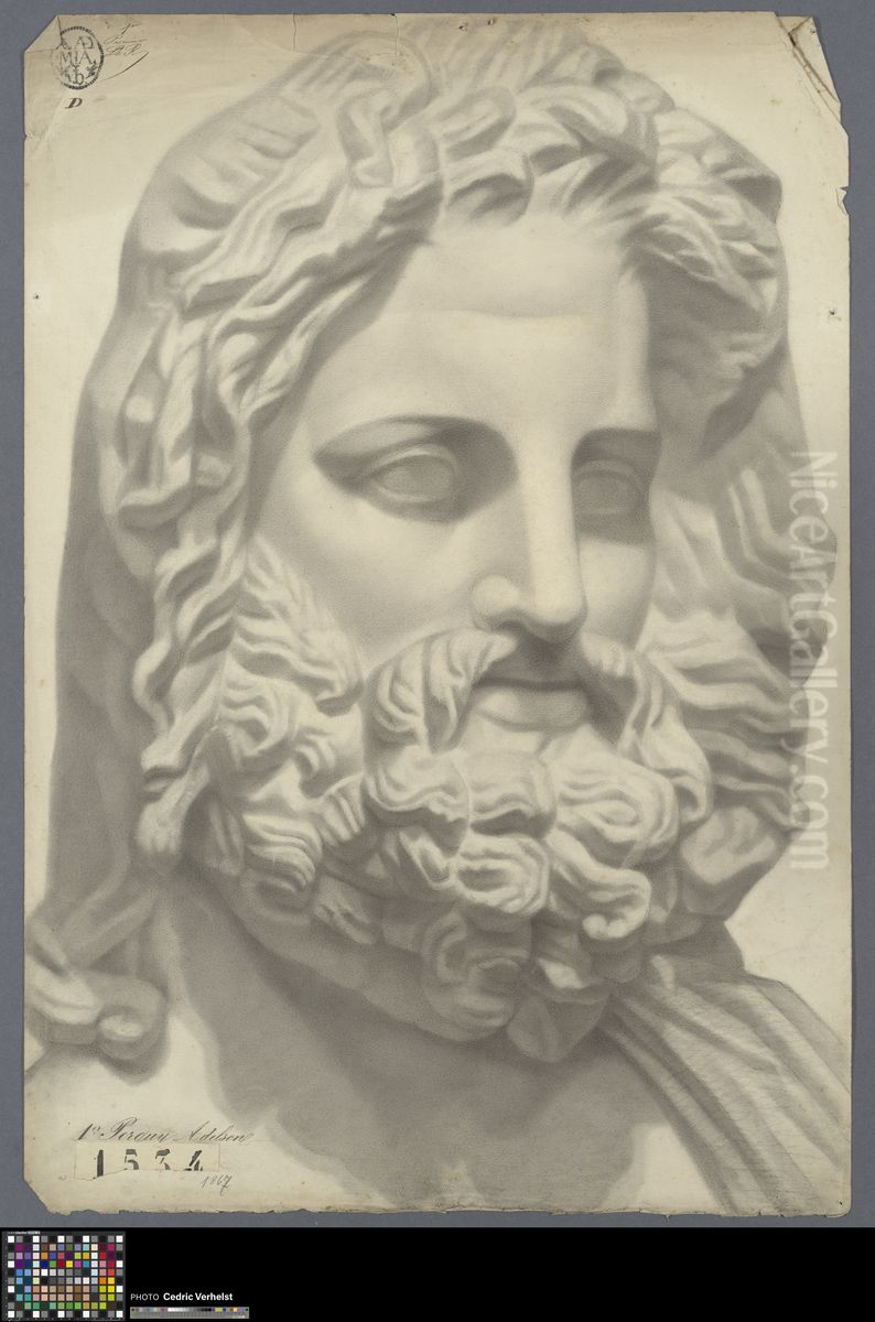 bust of Zeus of Otricoli Oil Painting by Adelson Perquy