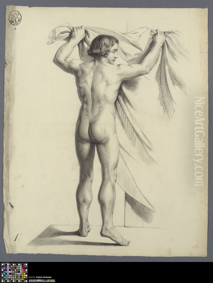 standing male nude, seen from behind Oil Painting by Musea Brugge