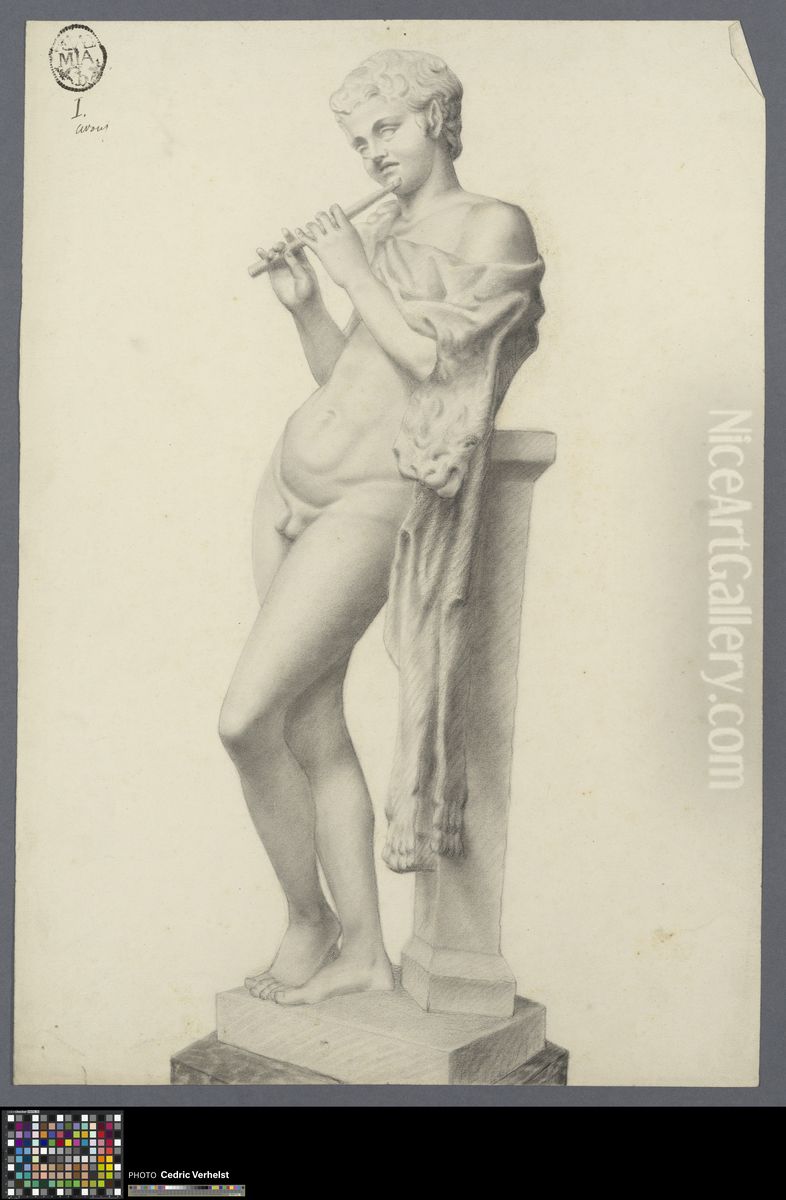 satyr with flute Oil Painting by Musea Brugge