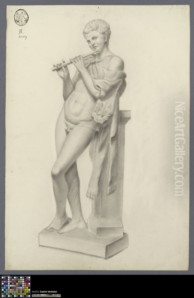 satyr with flute Oil Painting by Musea Brugge