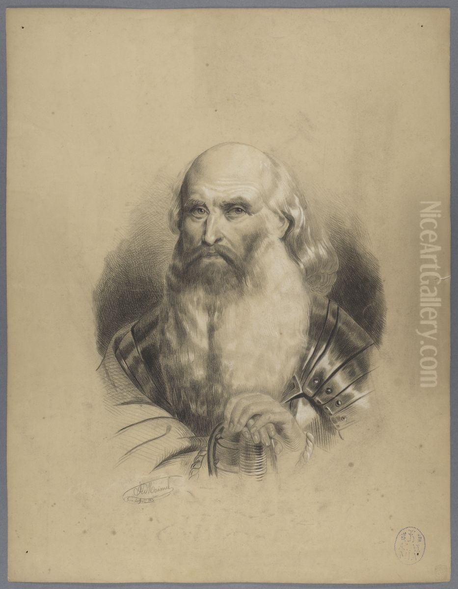 portrait of a bearded man wearing a harness Oil Painting by Musea Brugge