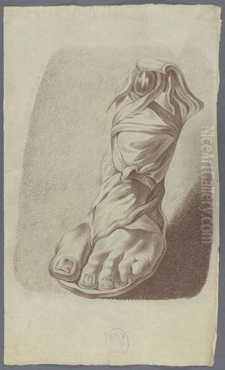 left foot wearing a sandal Oil Painting by Musea Brugge