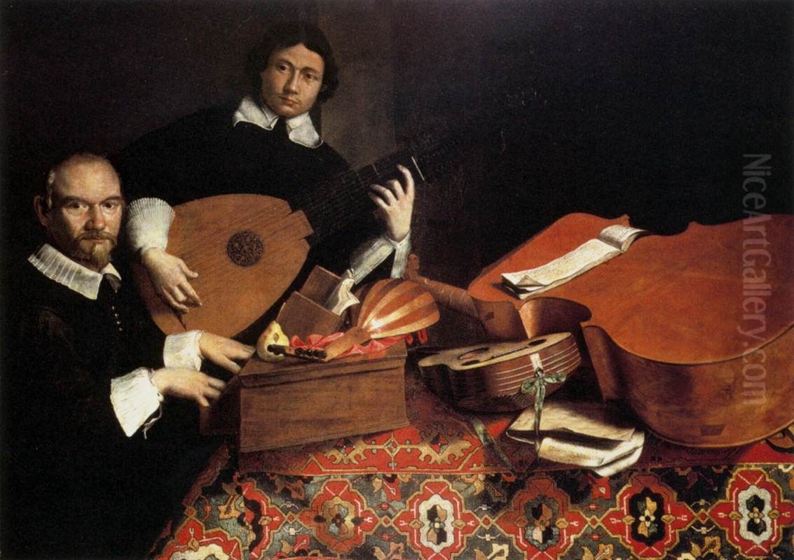 Agliardi Triptych Oil Painting by Evaristo Baschenis