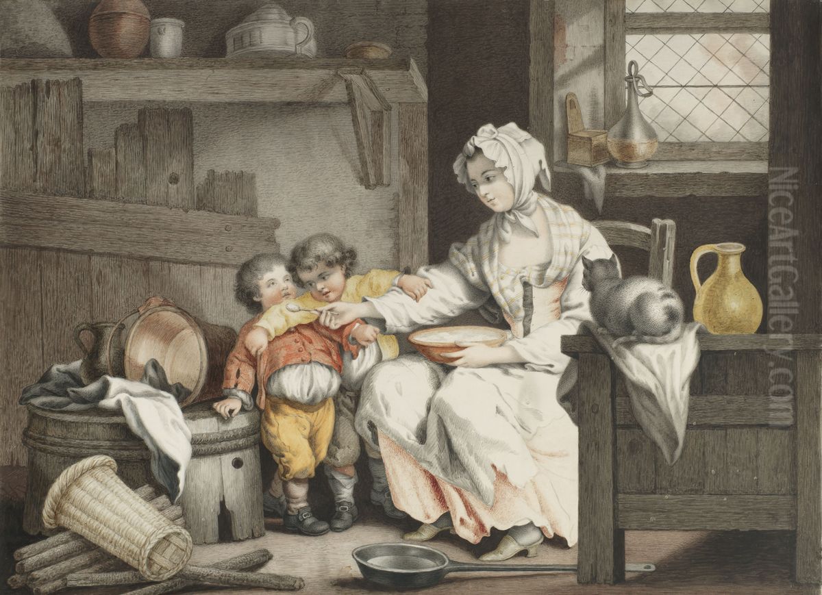 The porridge Oil Painting by Jacques-Albert Senave