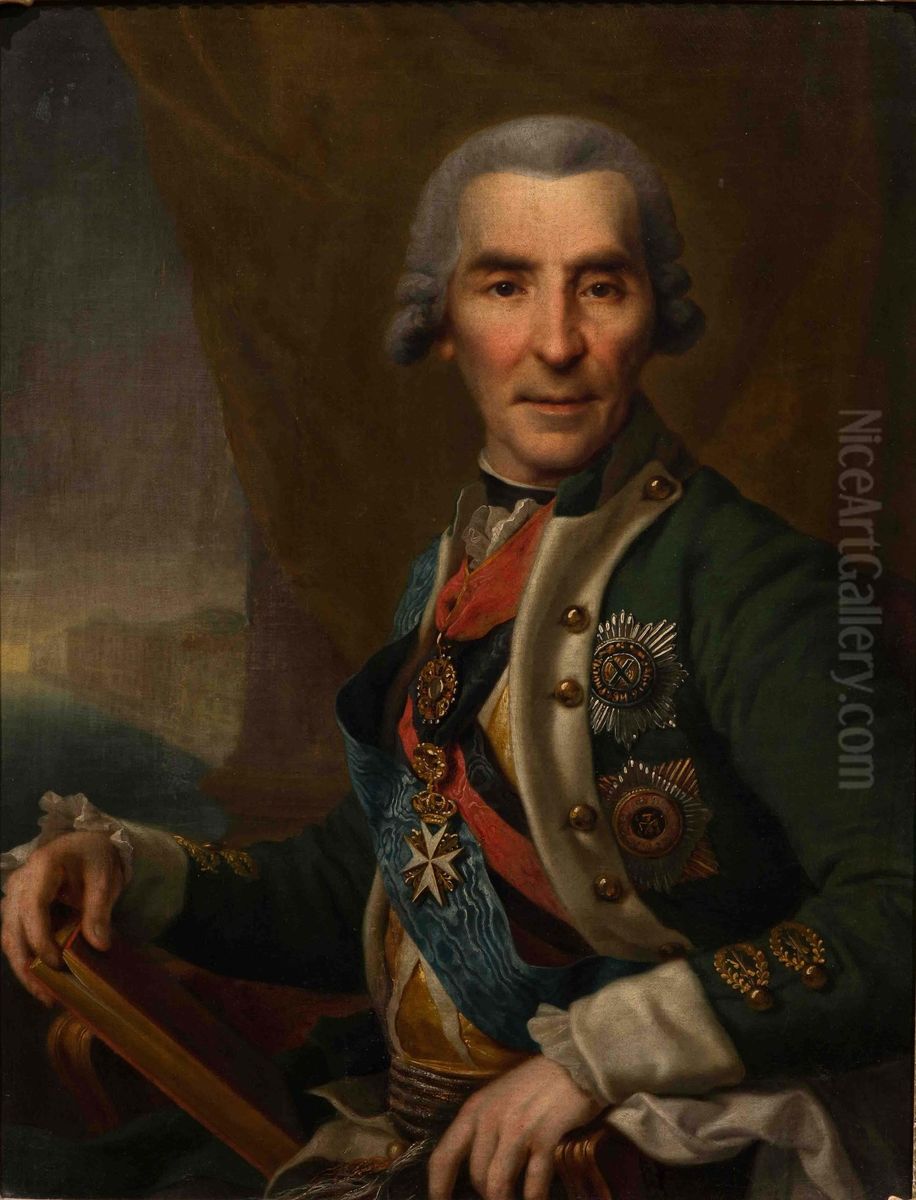 Portrait of Ivan Golenishcev-Kutuzov (1729-1802) Oil Painting by Dmitry Levitzky