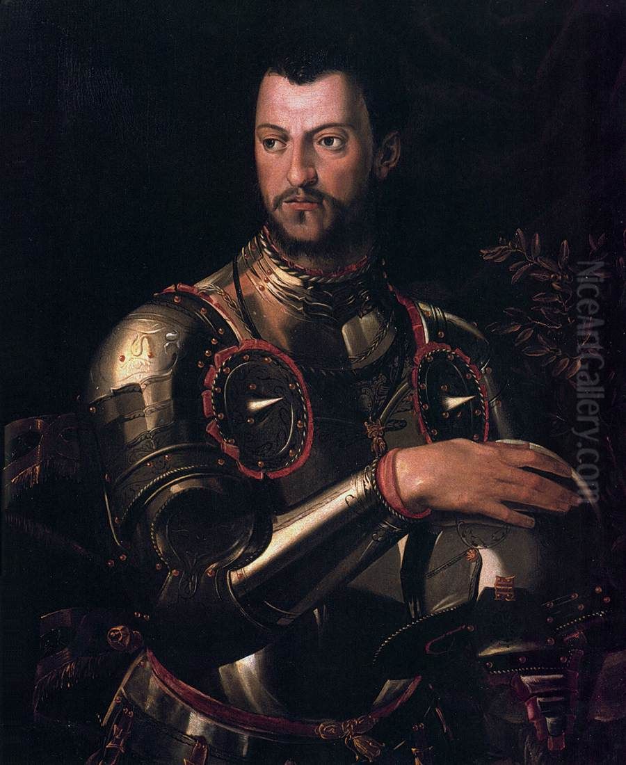 Ritratto di Cosimo I in armatura Oil Painting by Bronzino