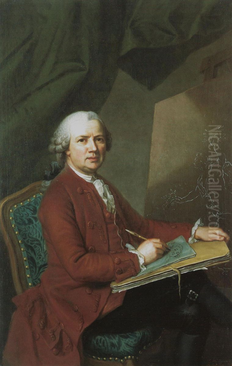 Self-portrait Oil Painting by Jakob Emanuel Handmann