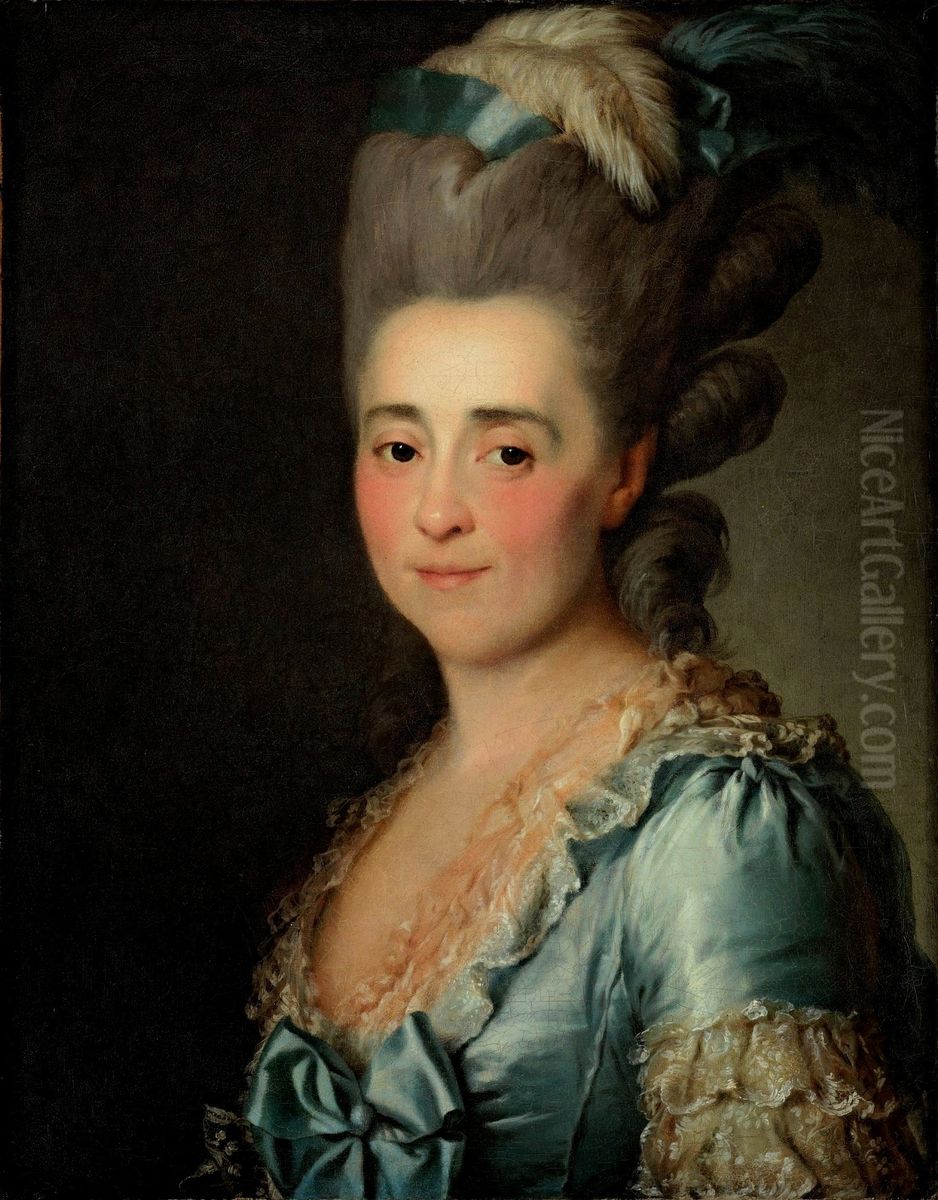 Portrait of Natalia Saltikova (1742-1782) Oil Painting by Dmitry Levitzky