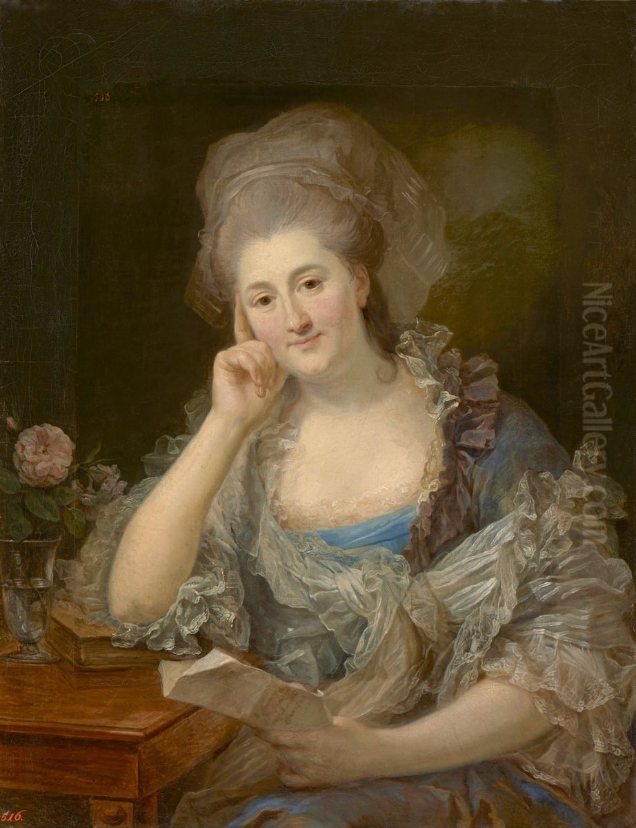 Portrait of Magdalena Agnieszka Sapiezyna nee Lubomirska, mistress to King Stanislaw Augustus Oil Painting by Marcello Bacciarelli