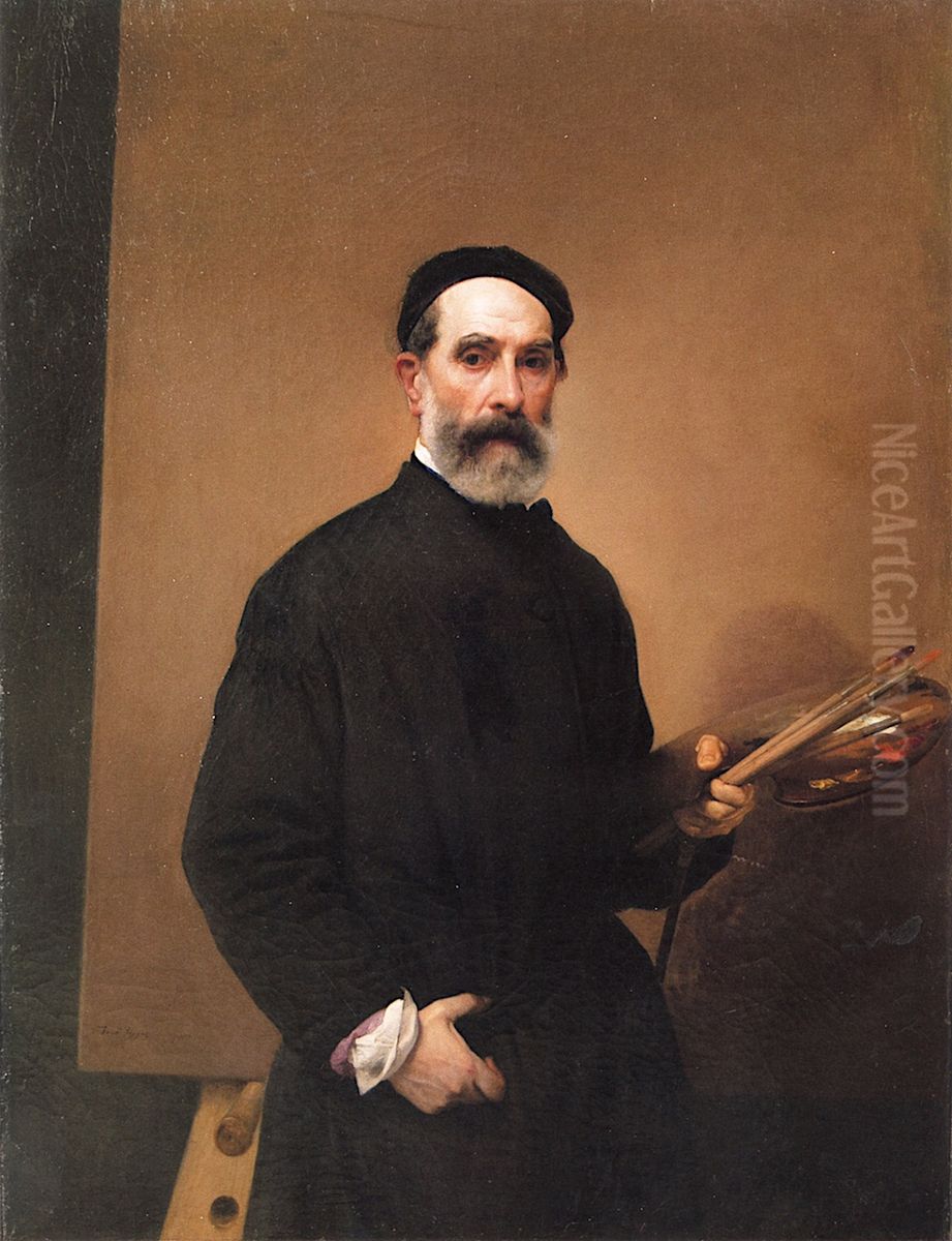 Autoritratto a settantuno anni Oil Painting by Francesco Hayez