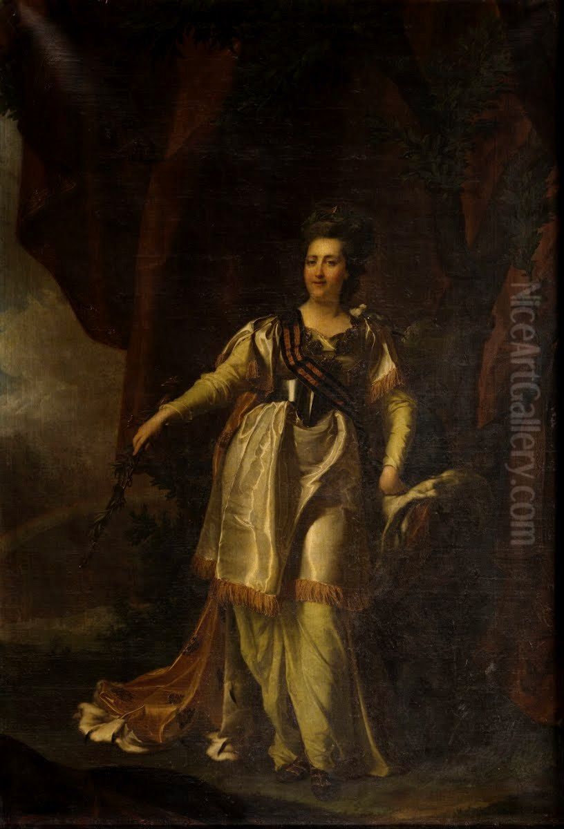 Portrait of Catherine II of Russia (1729-1796) Oil Painting by Dmitry Levitzky
