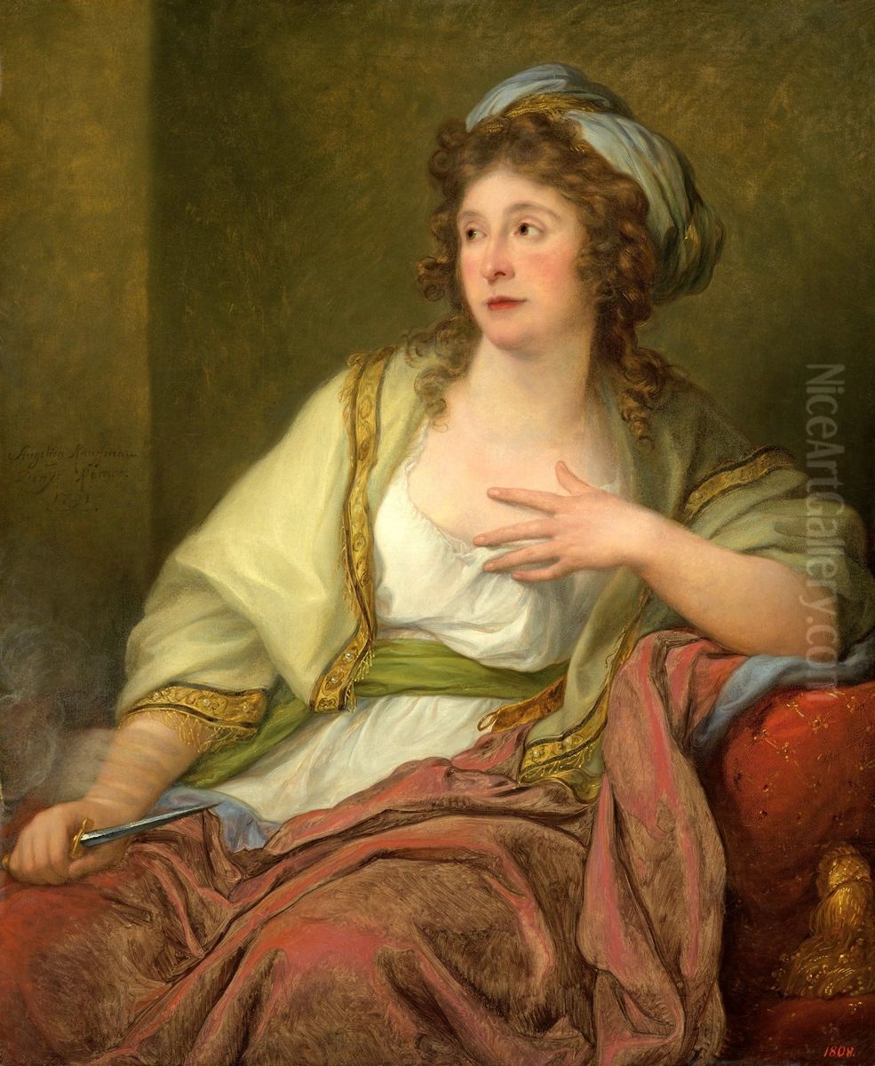 Portrait of Giuliana Pubblicola Santacroce as Lucretia. Oil Painting by Angelica Kauffmann