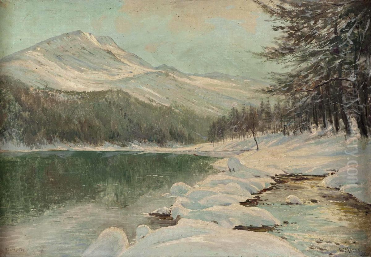St. Moritz1918 Oil Painting by Walter Moras