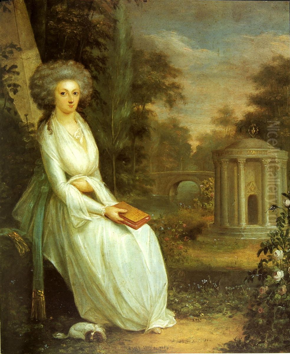 Bildnis der Rosine Alexandrine Freiin von Korff-Schmising im Park Oil Painting by Johann Christoph Rincklake