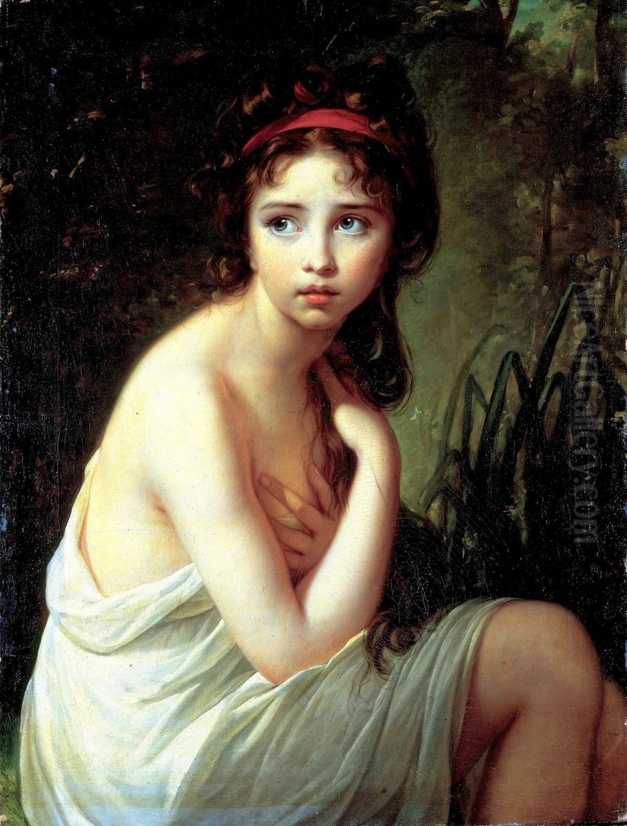 Julie Le Brun as a Bather Oil Painting by Elisabeth Louise Vigee Le Brun