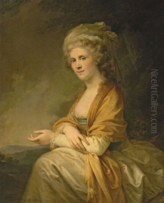 Portrait of the Countess Catherine Stroganoff (1744-1815) Oil Painting by Johann Baptist von Lampi the Elder