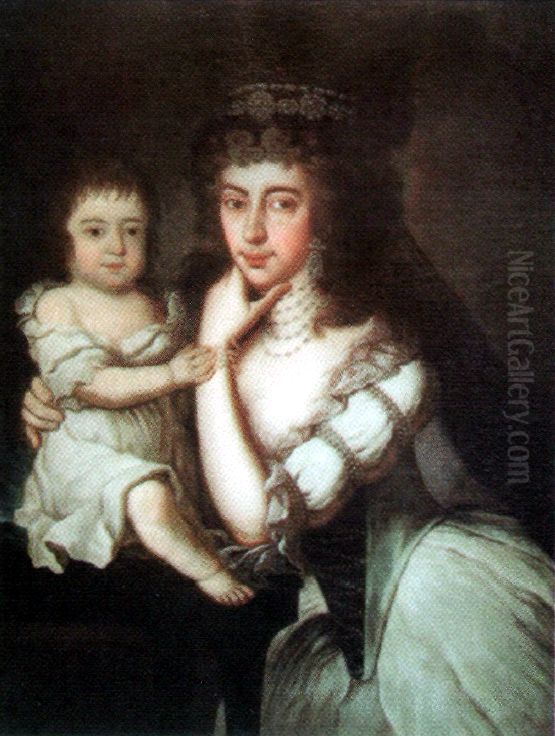 Portrait of Valburga Csaky and Karoly Andrassy Oil Painting by Unidentified painter