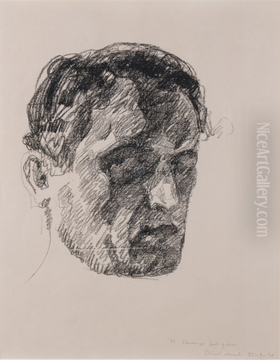 Self-portrait Oil Painting by Edvard Munch