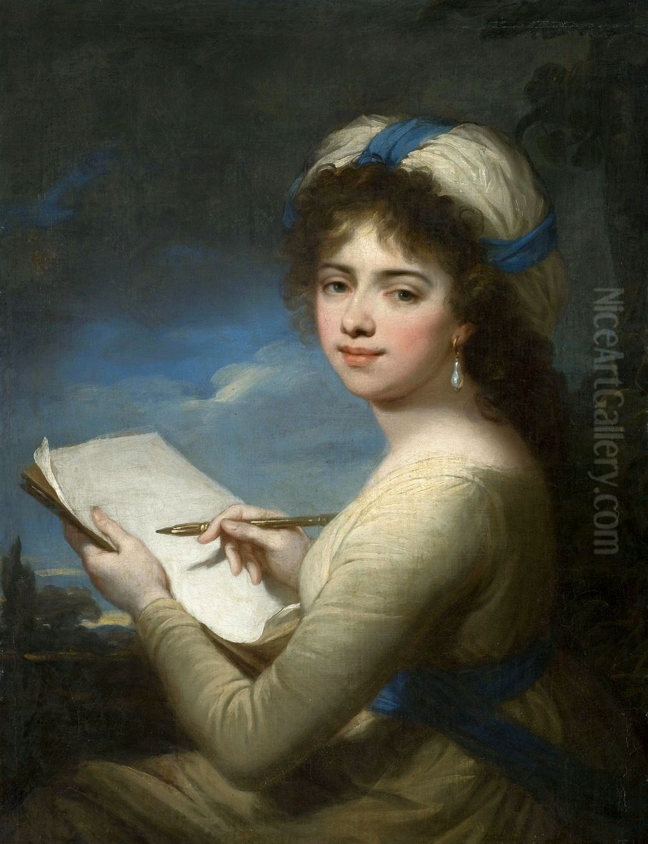 Portrait of Anetka Tyszkiewiczowna. Oil Painting by Josef Grassi