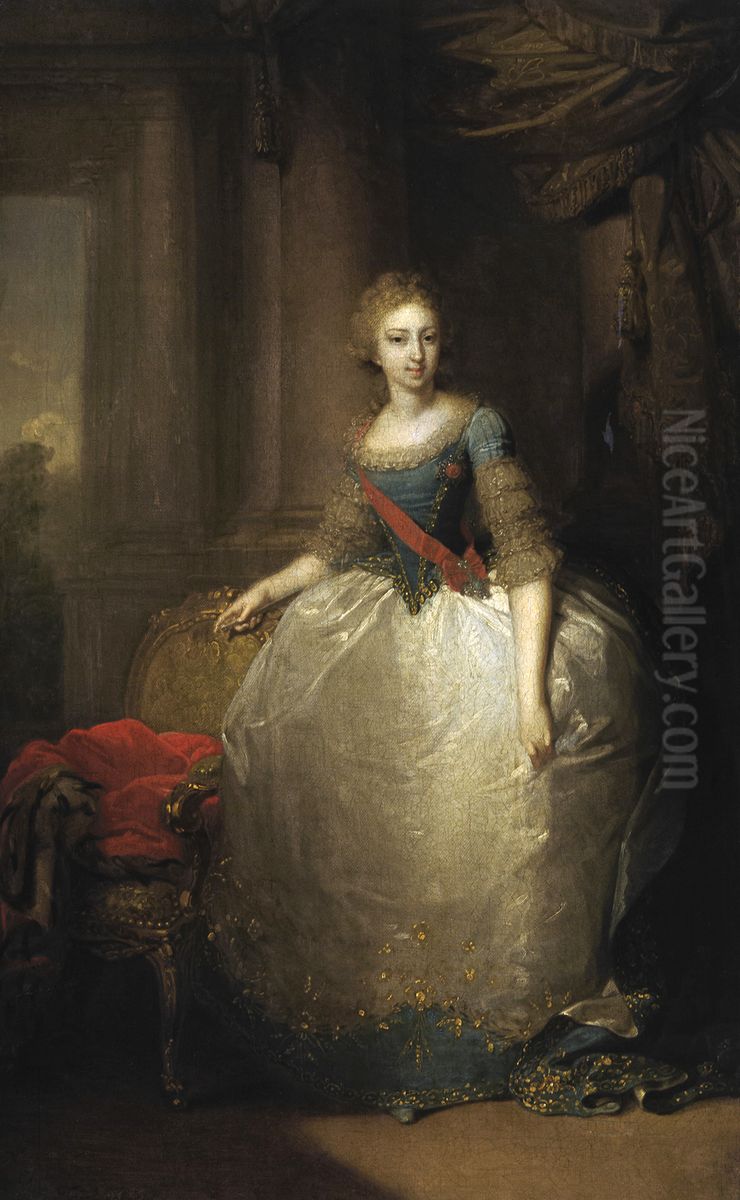 Portrait of Elena Pavlovna of Russia (1784-1803) Oil Painting by Vladimir Borovikovsky