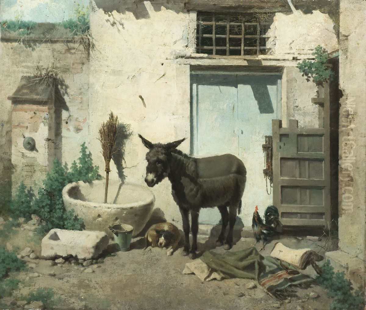 Rincon del antiguo Hospital de la Caridad Oil Painting by Rafael Romero Barros