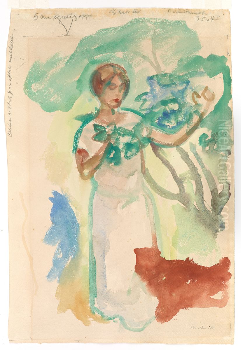 Woman by the Tree Oil Painting by Edvard Munch