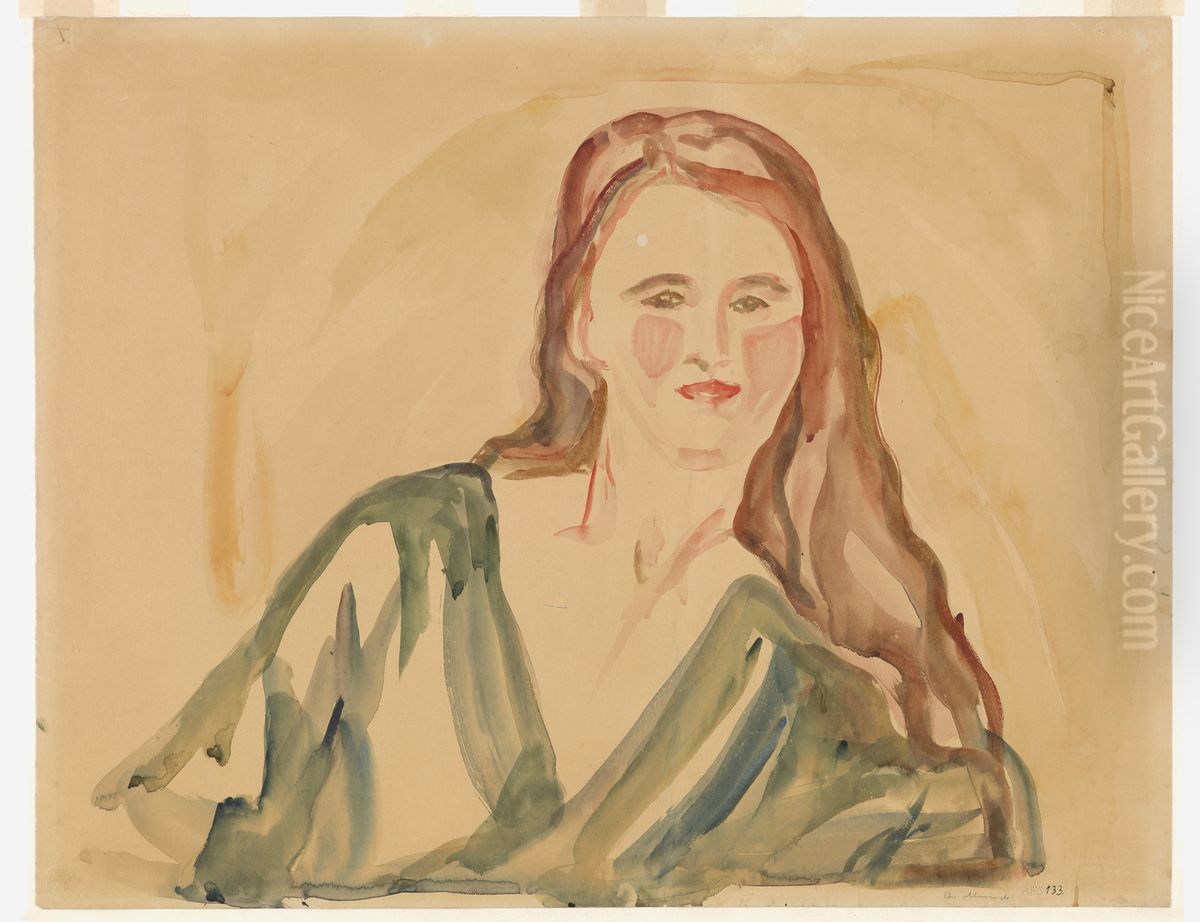 Female Portrait Oil Painting by Edvard Munch