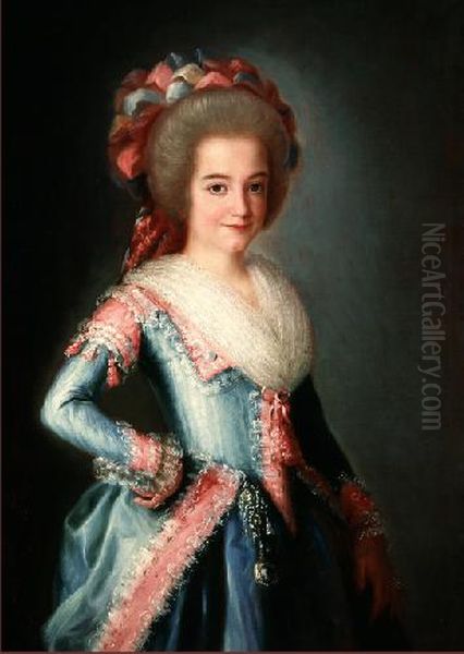 The daughter of theDuke of Liria Oil Painting by Mariano Salvador Maella