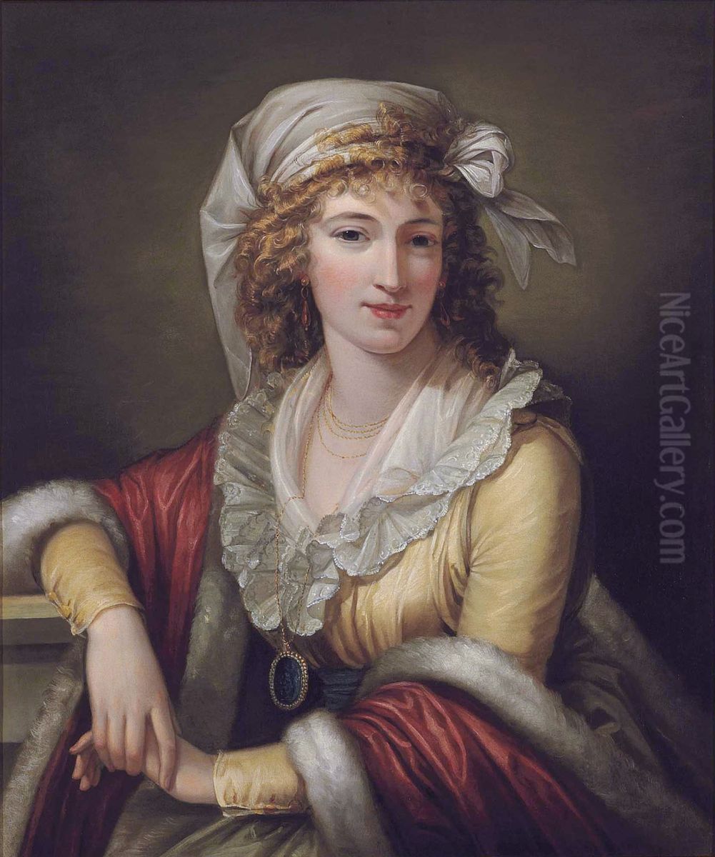 Anna Maria Aloisna Rosa Ferri, the artist's wife Oil Painting by Robert Fagan