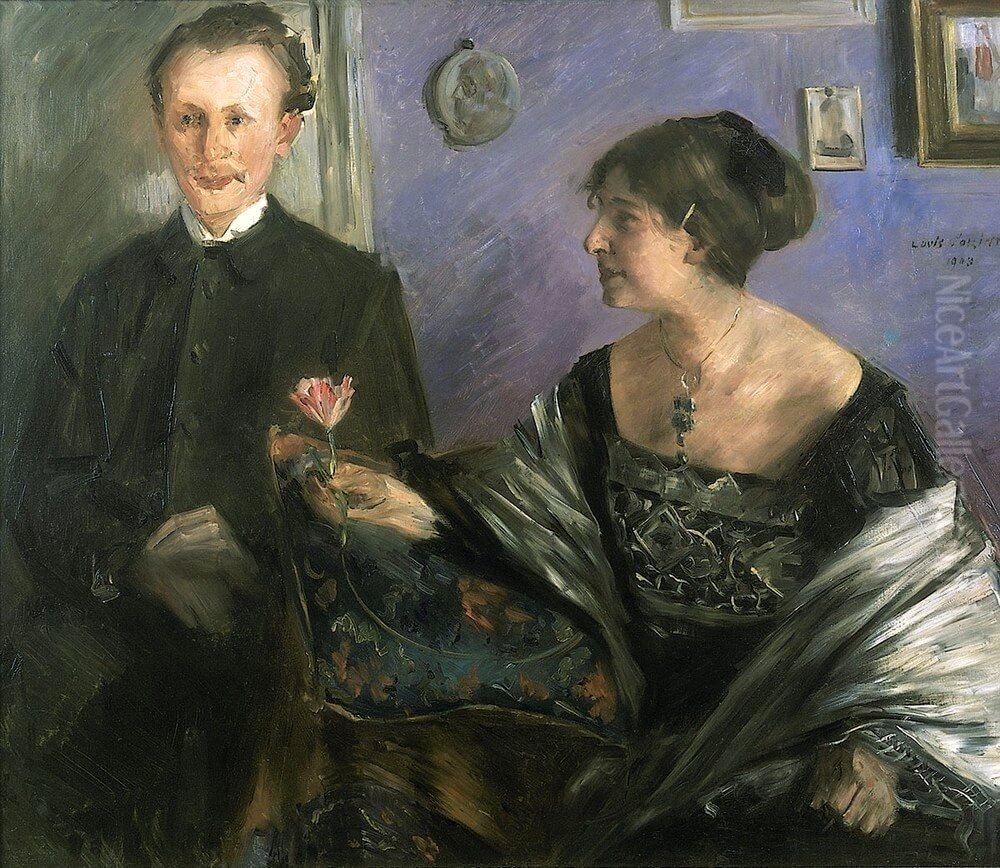 Portrait of the writer Georg Hirschfeld and his wife Ella. Oil Painting by Lovis (Franz Heinrich Louis) Corinth