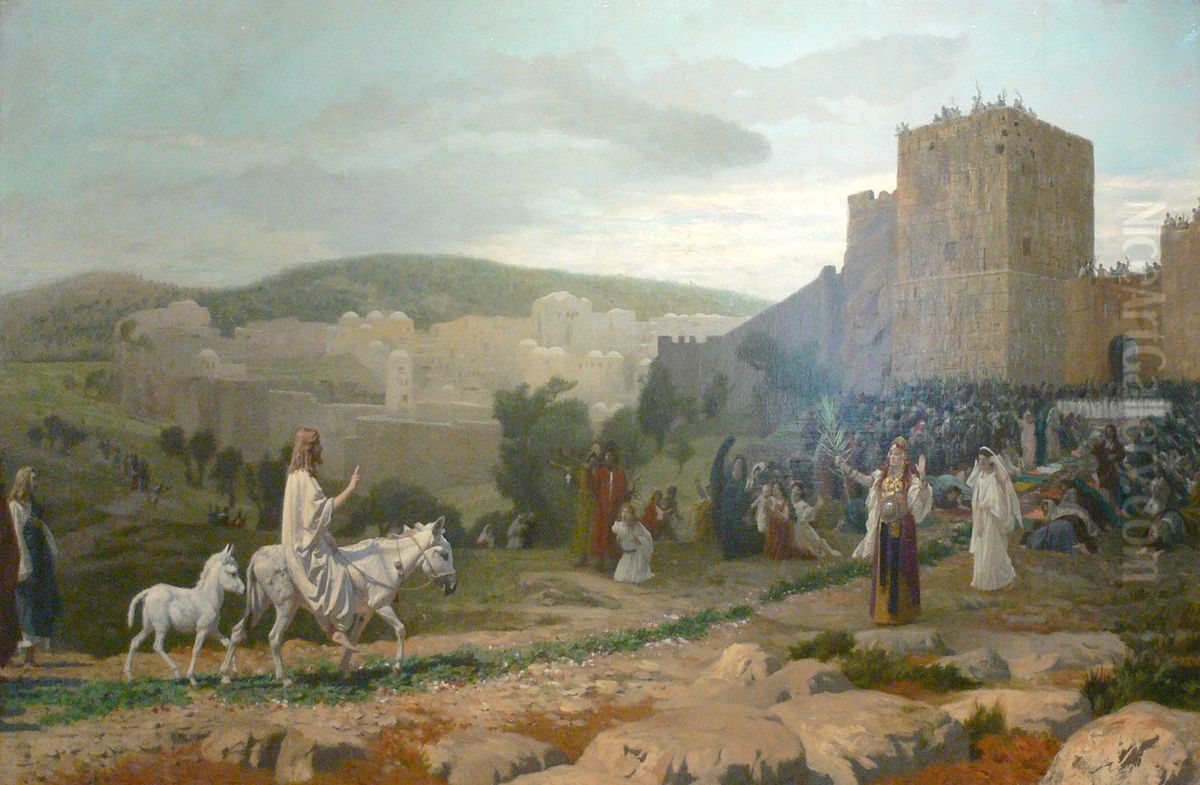 Entry of the Christ in Jerusalem Oil Painting by Jean-Leon Gerome