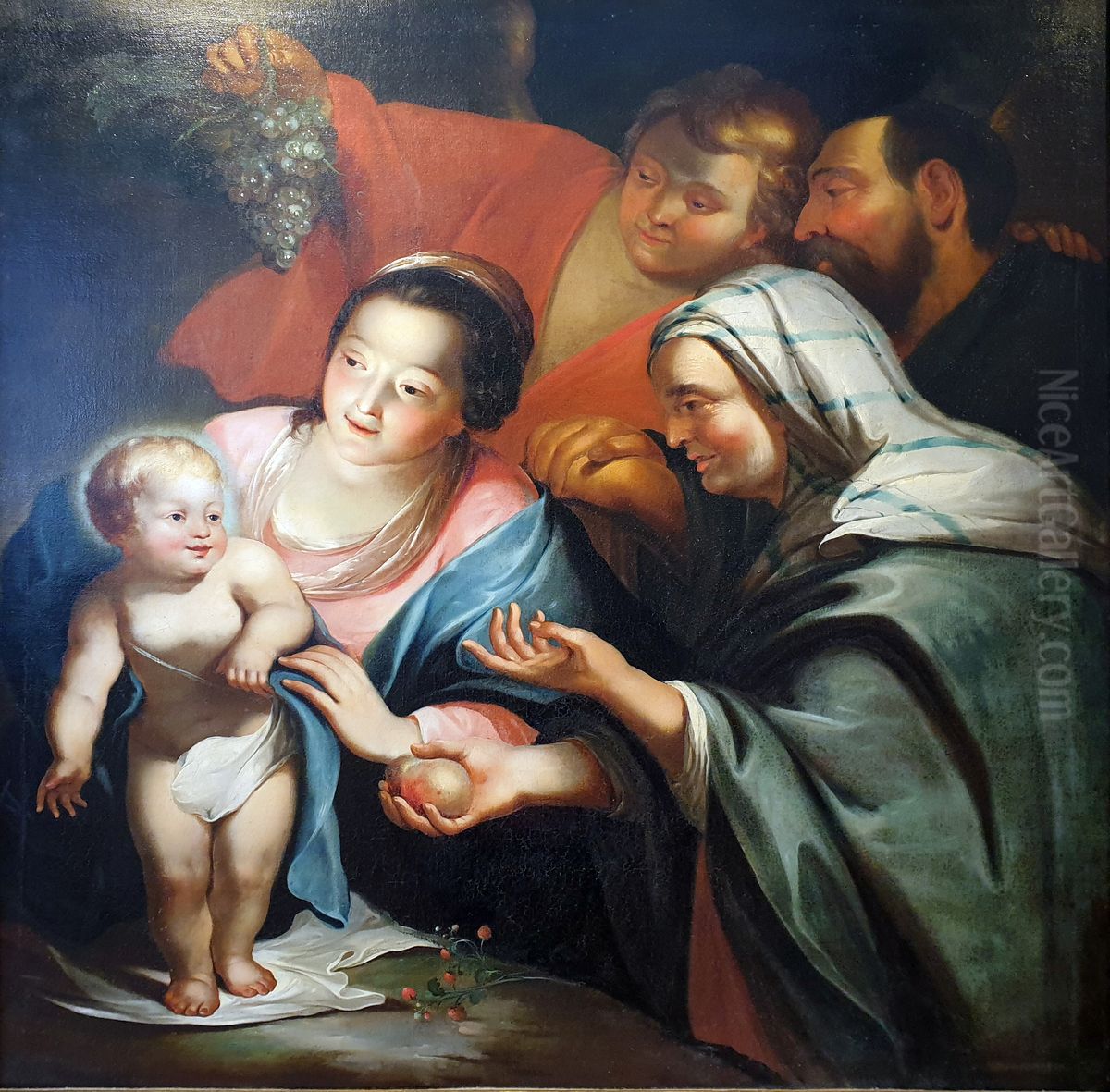 The Holy Family with Angel and the seer Hanna Oil Painting by Catharina Treu