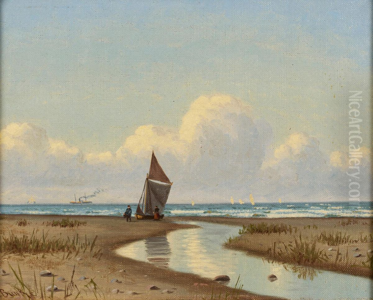 Ostseestrand Oil Painting by Franz Bunke