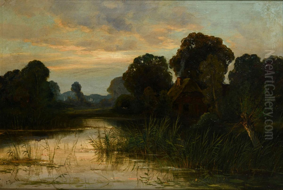 Gehoft in Mecklenburg Oil Painting by Franz Bunke
