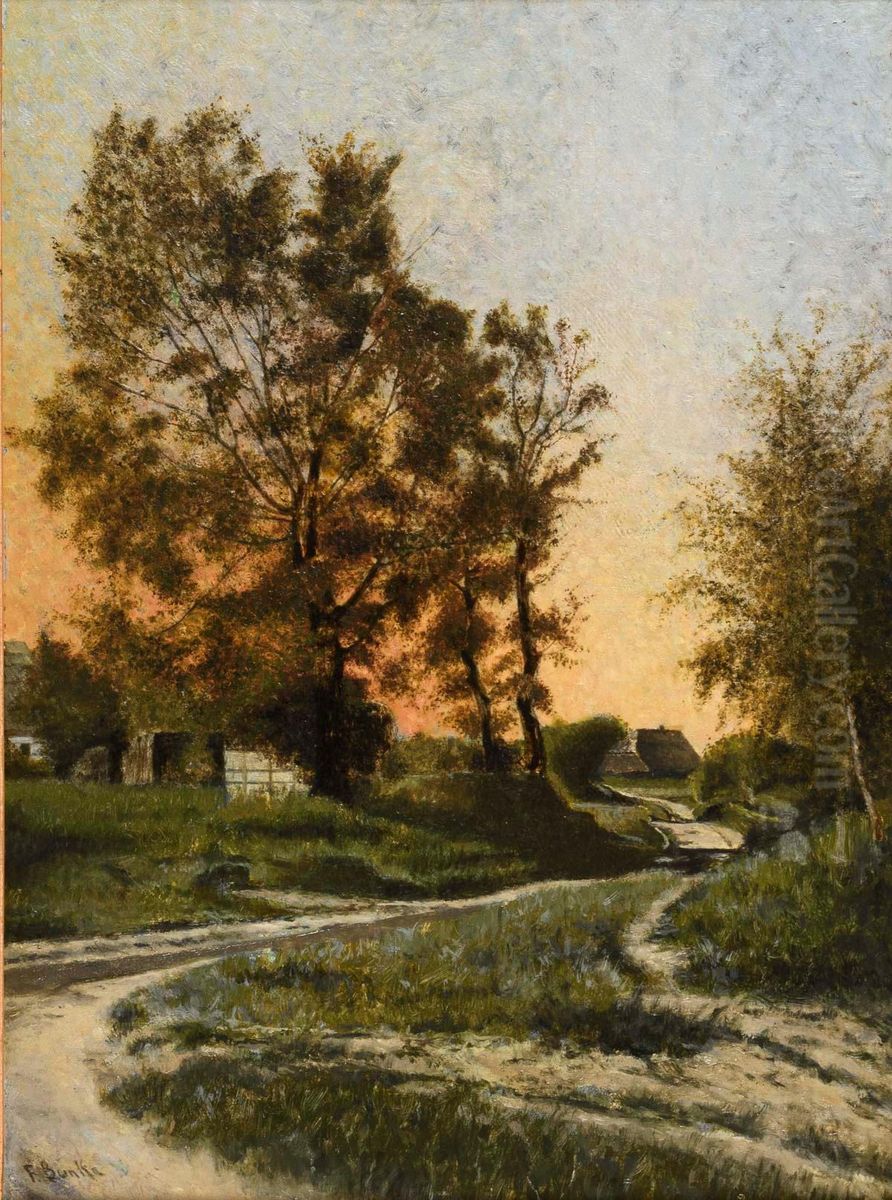 Weg zum Dorf Oil Painting by Franz Bunke