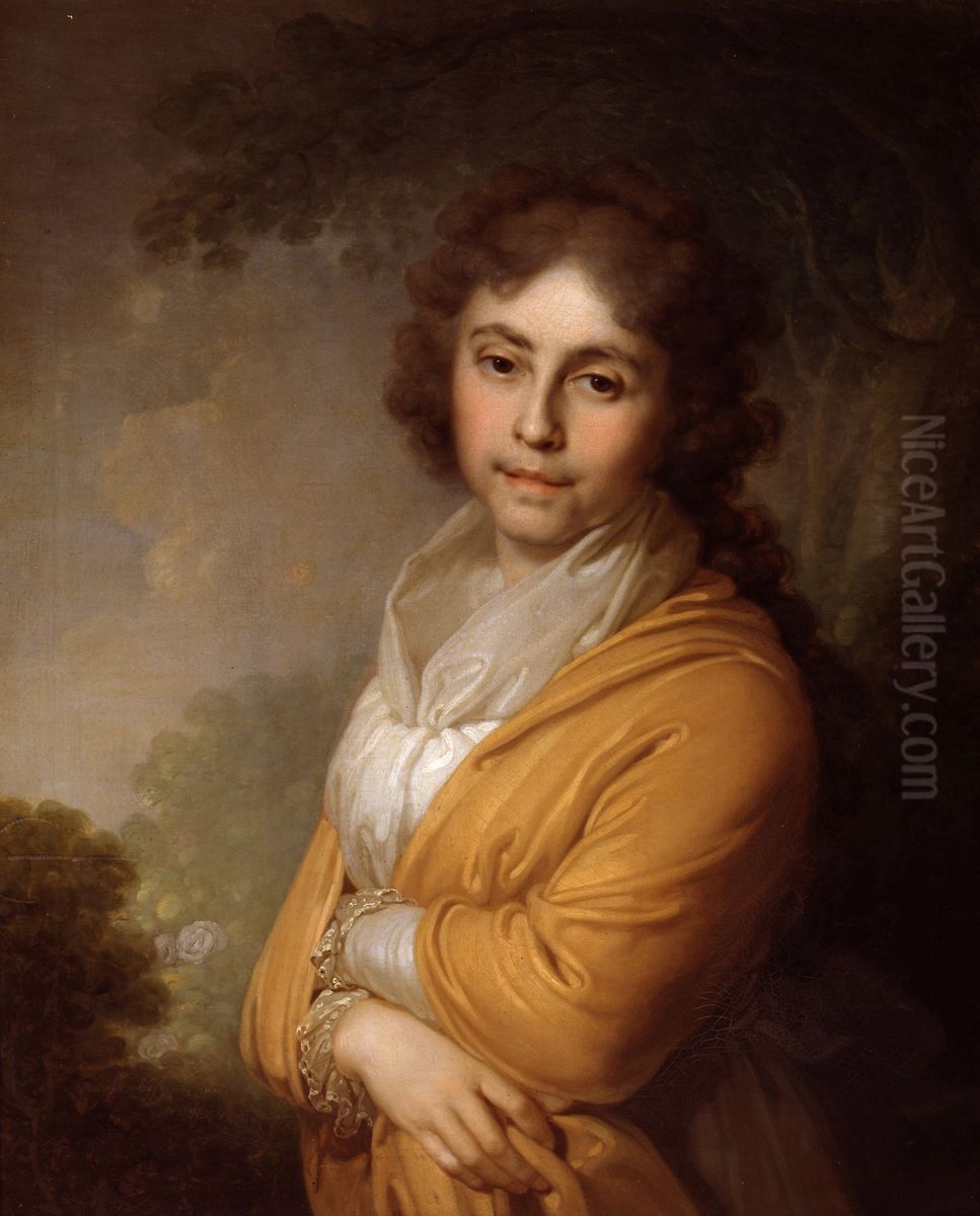 Portrait of Natalia Kurakina (1768-1831) Oil Painting by Vladimir Borovikovsky