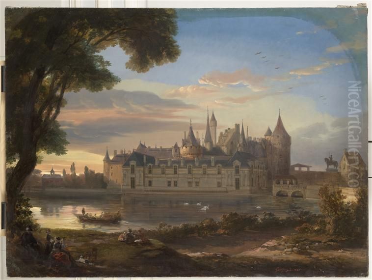 Le chateau de Chantilly au XVIIe siecle Oil Painting by Maximilian Godefroy