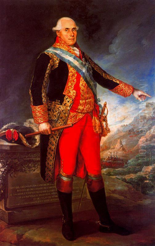 Retrato del capitan general Ventura Caro y Maza de Linaza Oil Painting by Vicente Lopez Portana