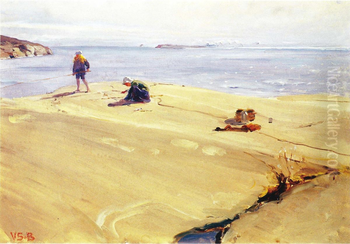 Kalastajia Oil Painting by Venny Soldan-Brofeldt