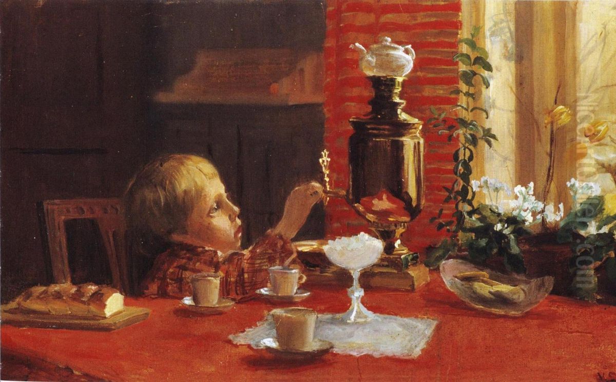 Pikku insinoori Oil Painting by Venny Soldan-Brofeldt