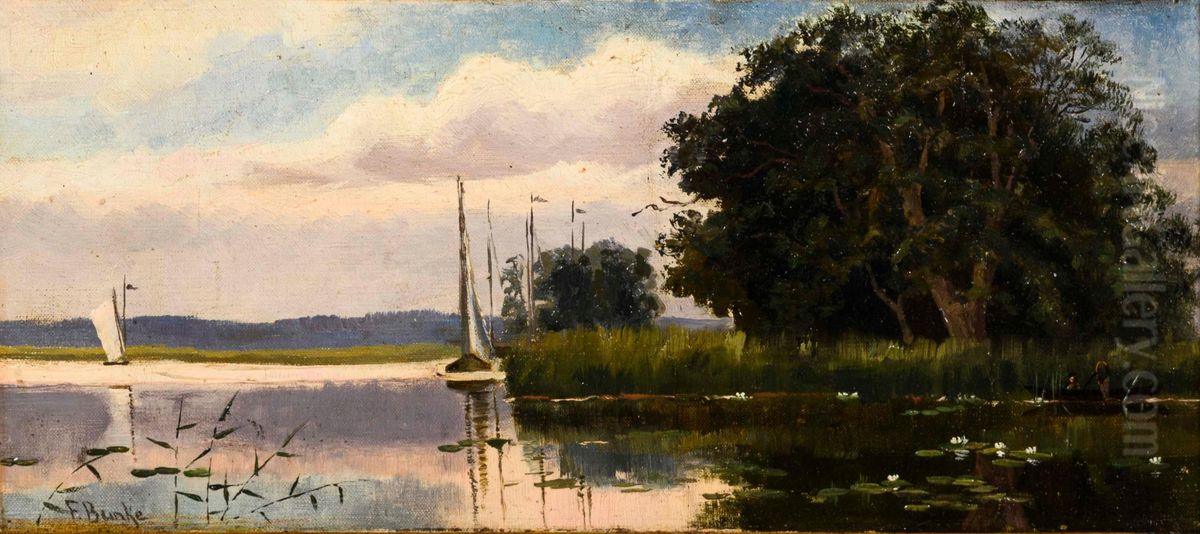 Bodden landscape Oil Painting by Franz Bunke