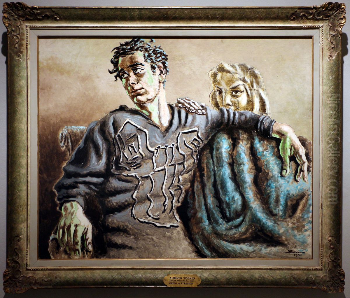 Orfeo e Euridice Oil Painting by Alberto Savinio