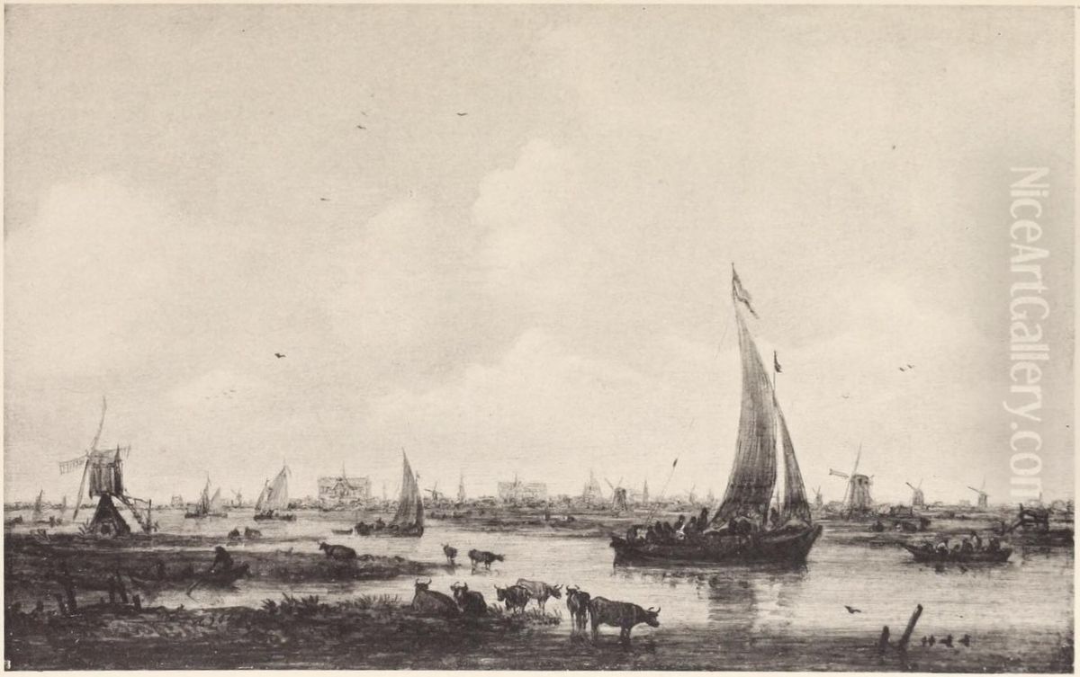 View of Leiden from the North Oil Painting by Jan van Goyen