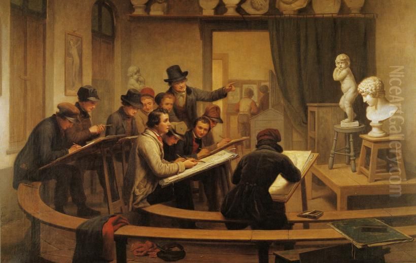 The drawing class Oil Painting by Basile De Loose