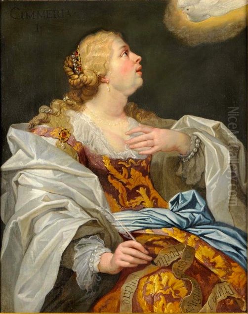Sibylla Cimmeria Oil Painting by Jan van den Hoecke