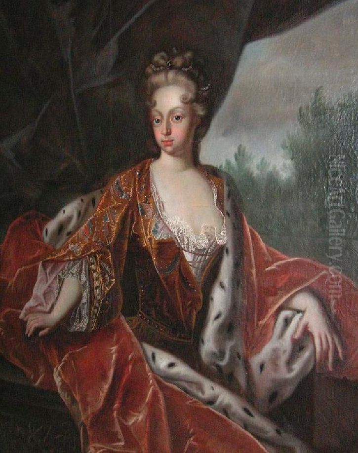 Portrait ofCharlotte Sophie of Aldenburg(1715-1800) Oil Painting by Unidentified painter