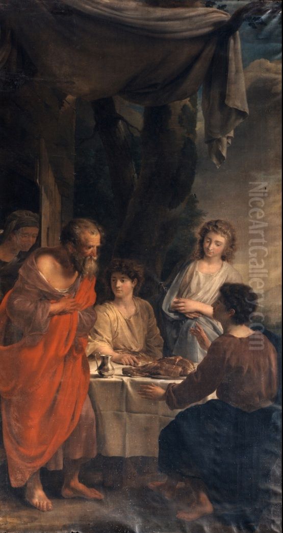 Abraham visited by the three Angels Oil Painting by Willem Jacob Herreyns