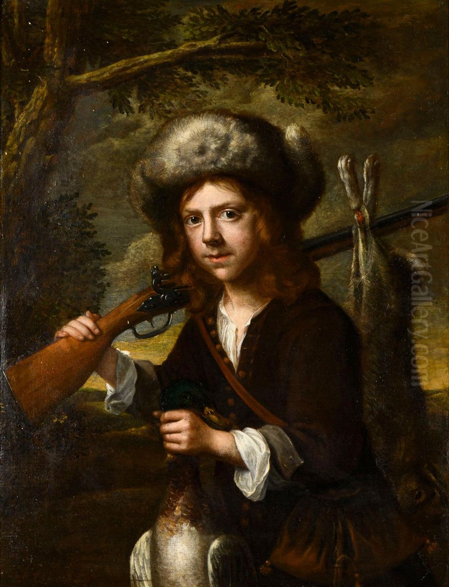 Portrait of a young hunter Oil Painting by Joachim von, I Sandrart