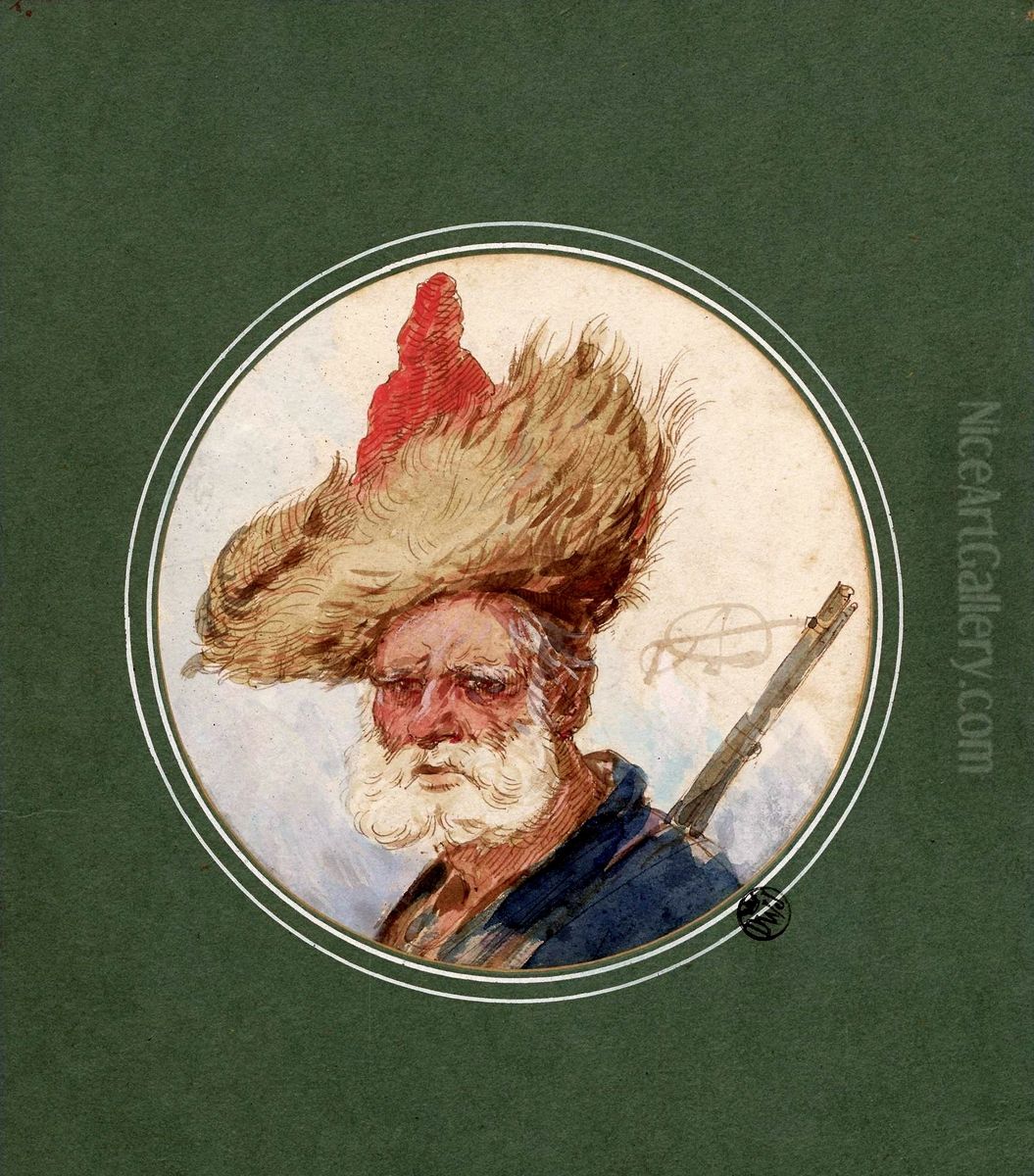 The Head of a Cossack. Oil Painting by Aleksander Orlowski